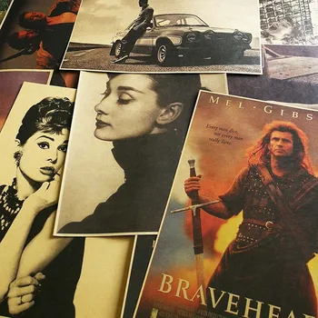 

A3 Size Famous Movie and Actor&Actress Poster Retro Kraft Paper Poster Decorative Painting Wall Art 42X30cm/16.5x11.8in