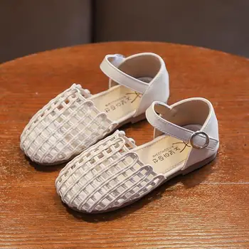 

Spring Summer Sandals Girls Princess Roman Children Sandals Kids Flat Shoes Breathable Hollow Cut-outs Sandal
