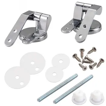 

Toilet Seat Hinges Mountings Set Chrome Hinges Zinc Alloy Replacement Bathroom Toilet Accessories Bath Hardware