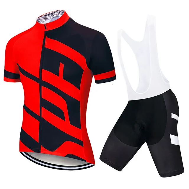 jersey and bib pants Профессиональная команда специализируется на велосипедной футболке Мужская спортивная одежда быстросохнущая и дышащая Roupa Ciclismo короткие велосипедные штаны 9D гелевая подкладка - Цвет: jersey and bib pants