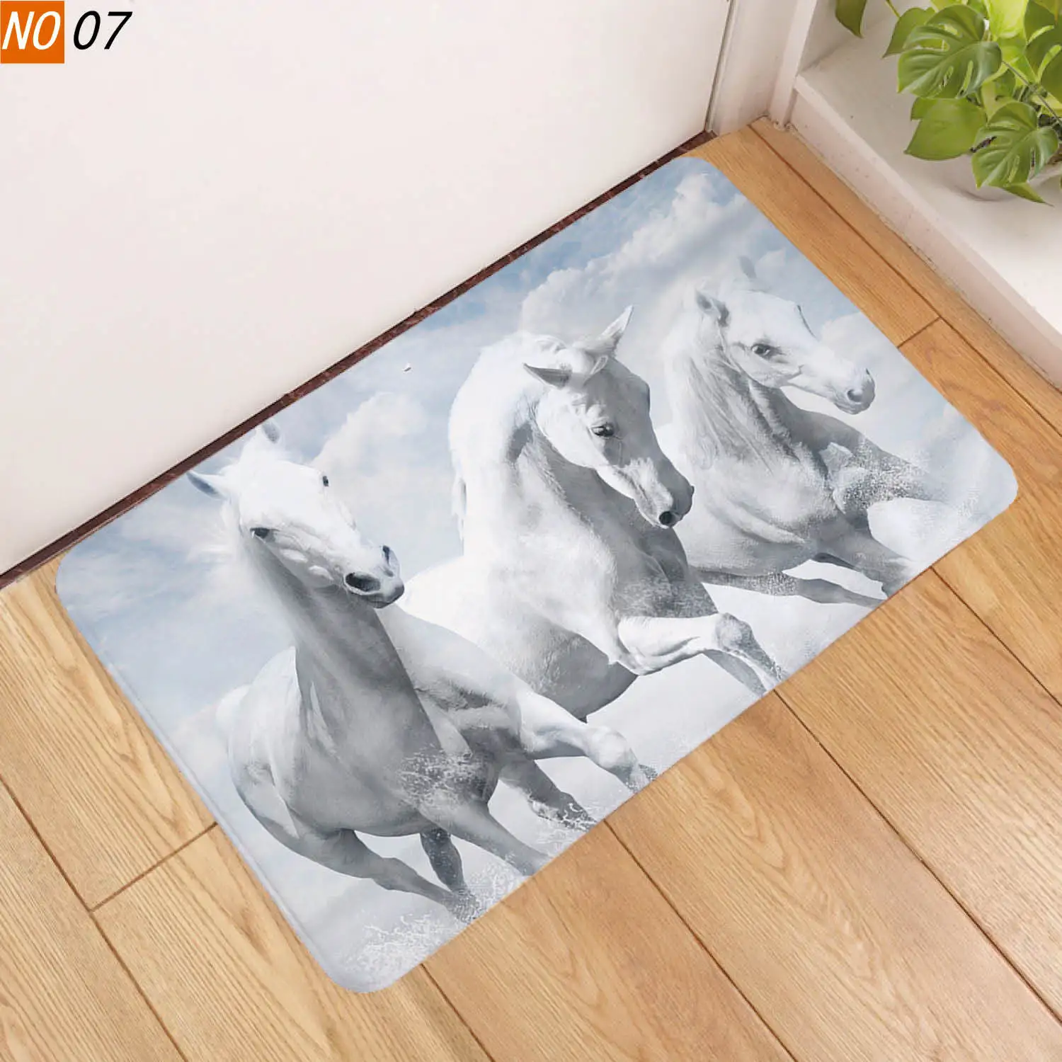Sholisa Нескользящие тапочки для ванной коврик 3D с принтом лошадь водопоглощение Ванная Комната ковров Гостиная дверь туалета