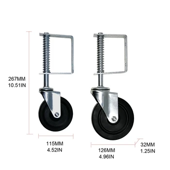 

4/5 Inch Spring-loaded Casters Universal Wheel Gate Iron Fences Spring Wheels U50A