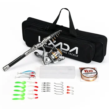

Lixada Telescopic Fishing Rod and Reel Combo Full Kit Telescopic Fishing Rod + 1 Spinning Fishing Reel+fising Lures hooks