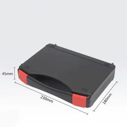 Mallette rigide en plastique noire de transport, mallette à outils de 230x180x45mm, mallette Portable, mallette de protection, équipement de test 