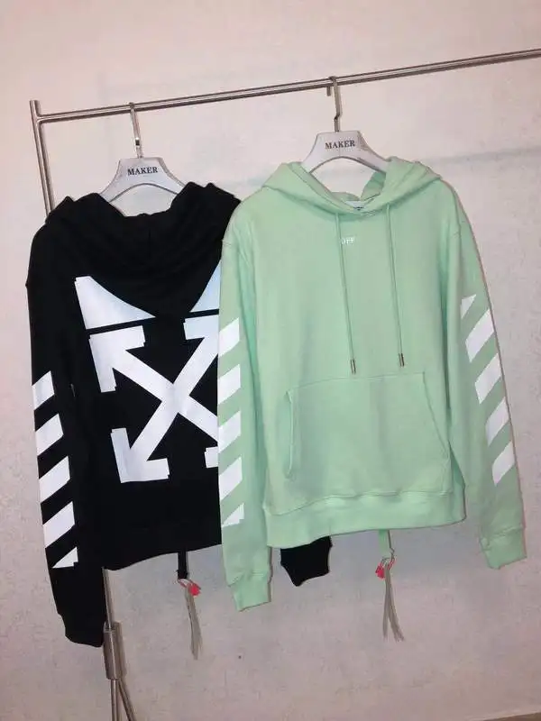 19ss Off-White OW для мужчин и женщин унисекс для влюбленных стрела косая полоска модная повседневная хлопковая толстовка с капюшоном Свободная куртка с капюшоном