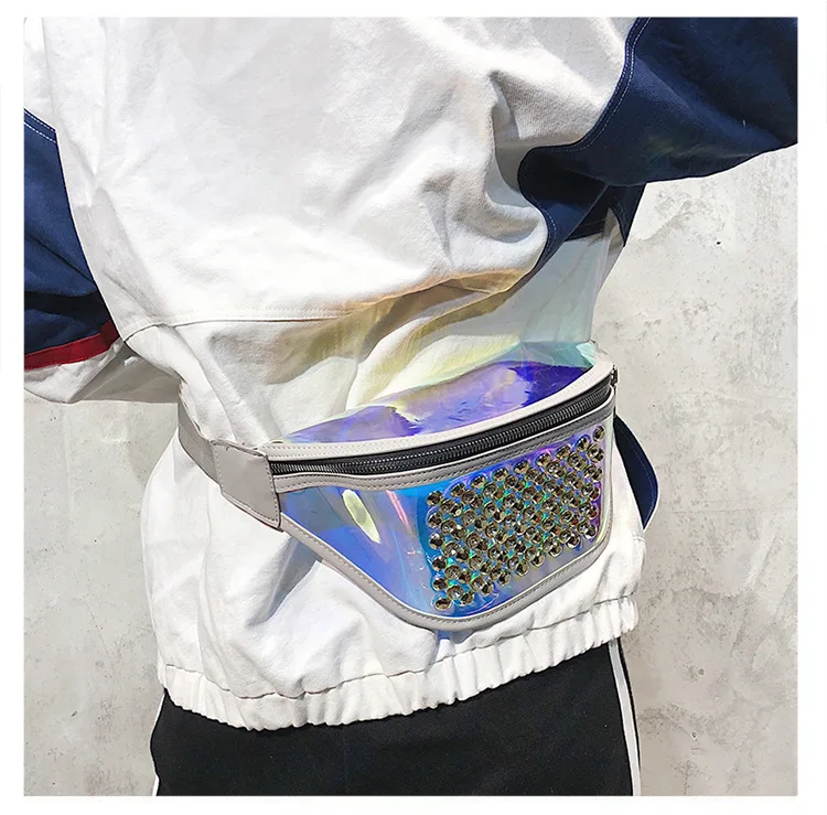 Sports Running Mobile Phone Bag Waterproof Bag Pu Transparent Reflective Diamond Set Shoulder Bag Laser Wallet WOMEN'S Bag Cross