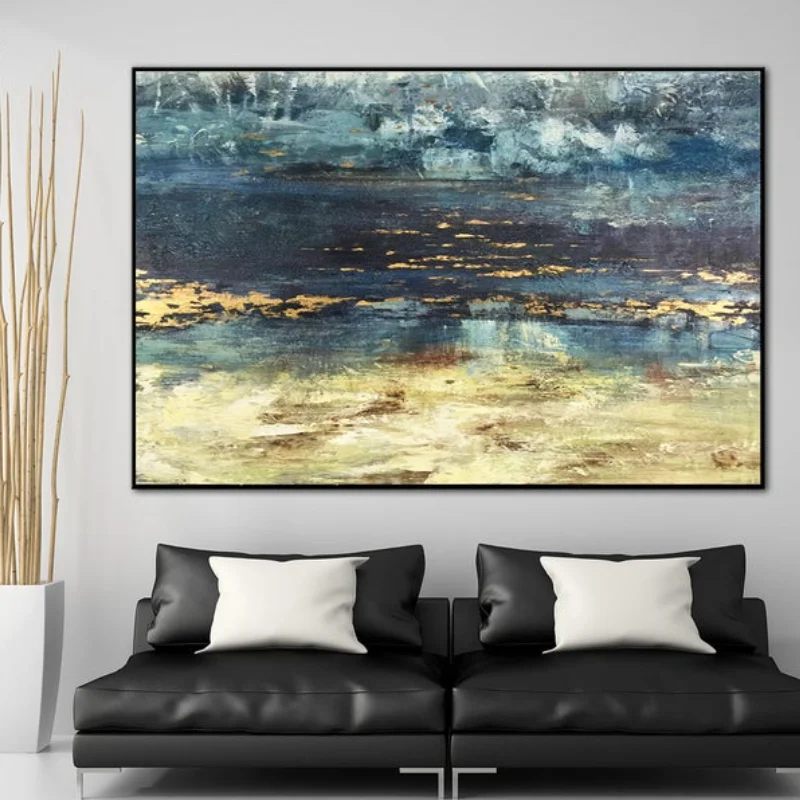 Oil Blue Canvas Painting Wall Art Large Oil Painting Original Canvas