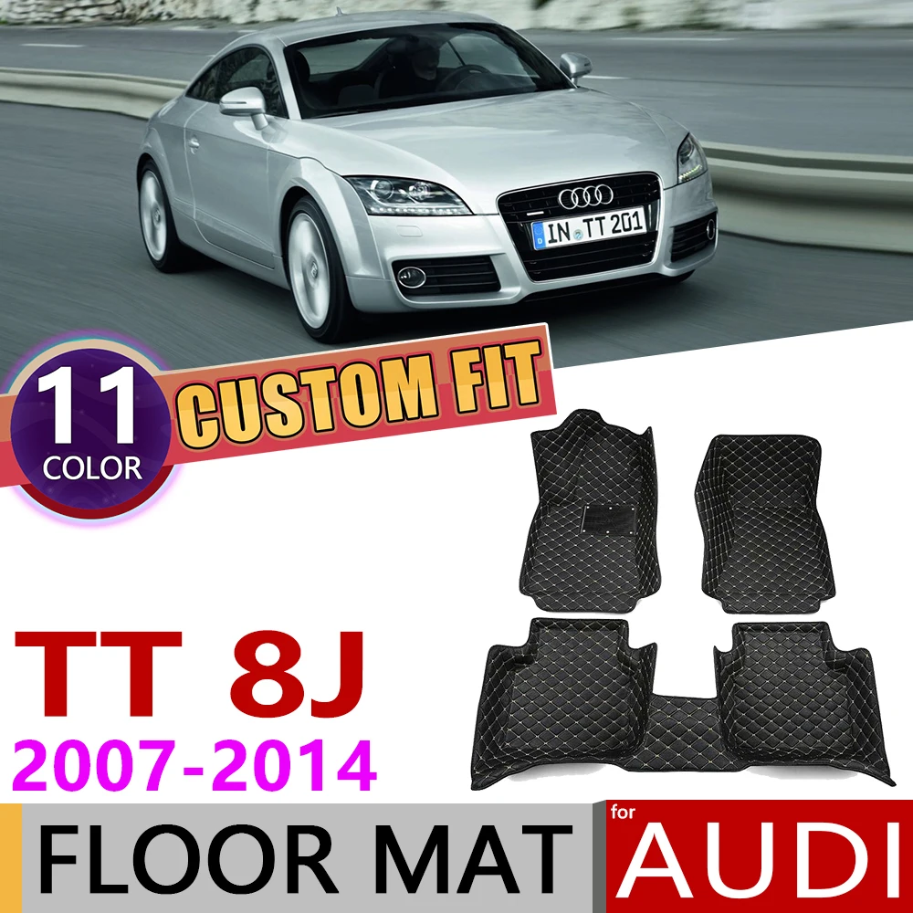 Custom Car Leather Floor Mats for Audi TT Coupe 8J MK2 2007~2014 4 Seats Auto Foot Pad Carpet Accessories 2008 2009 2010 2011 | Автомобили