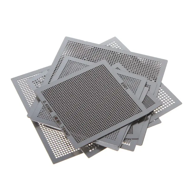 

10Pcs/set BGA Reballing Universal Stencil Template Kit for Computer IC Chip