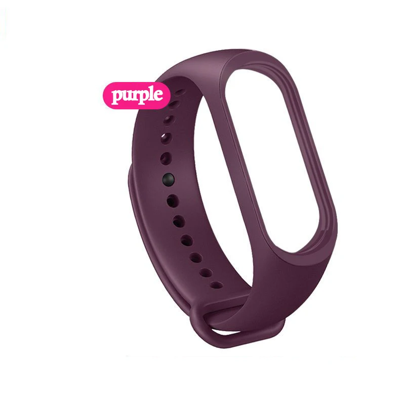 purple Ремешок для xiaomi Mi 4 3 Силиконовый ремешок для xiaomi Mi 4 3 аксессуары для xiaomi Band 4 сменные ремешки для браслетов - Цвет ремешка: purple