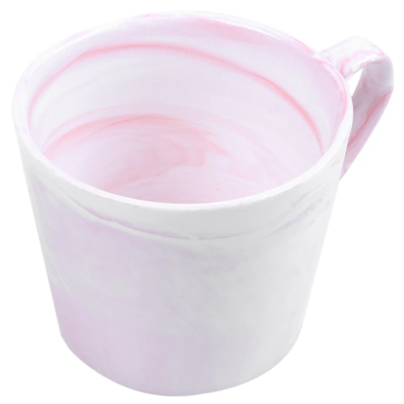2 Pcs Marble Ceramic Mugs Couple Lover'S Gift Morning Mug Milk Coffee Tea Breakfast Creative Porcelain Cup, Pink& White