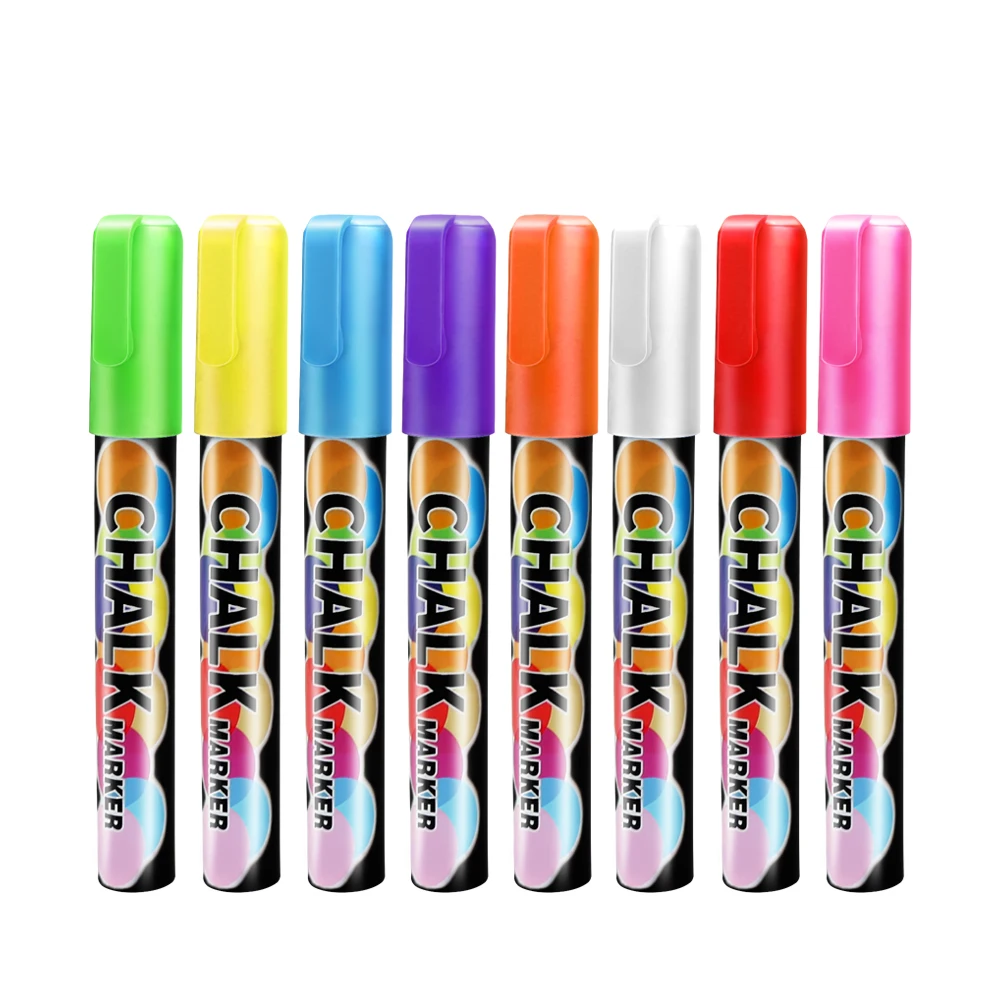 

8/10 Colors Highlighter Fluorescent Liquid Chalk Marker Neon Pen For LED Writing Board Blackboard Ceramic Glass Painting Office