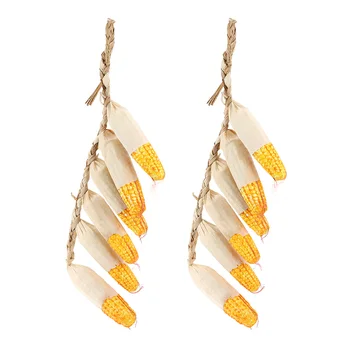 

2Pcs Artificial Corn Hanging Decor Lifelike Realistic Vegetable Decor Fake Corn Ornament Fake Vegetable Adornment for Home