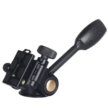 

Three dimensional metal camera tripod with single handle damping