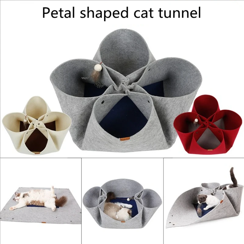 Лепесток кошачье гнездо, DIY кошачий туннель, четыре сезона лежанки для кошек, многофункциональные коврики для кошек, игрушки для кошек, коврики для домашних животных, кровати для домашних животных, товары для домашних животных