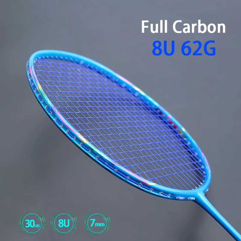 

Ракетки для бадминтона из углеродного волокна, 8U 62g G5, 30 фунтов