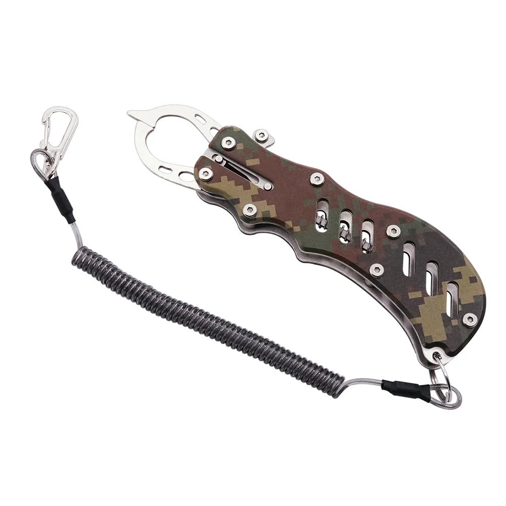 Fish Grip camouflage multi-functional Stainless Steel fish gripper Fish Lip Control  Carp Fishing Clamp New fishing gear