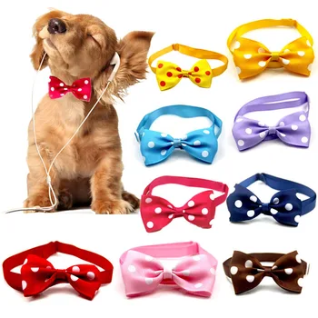 

Handmade Dots Pattern Ribbon Dog Bow Ties Cute Puppy Small Dogs Cats Ties For Collar Pet Grooming Accessories