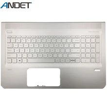 Натуральная Для hp 15-AE 15-Ах Упор для рук клавиатура ободок с нами Подсветка отпечатков пальцев отверстие ноутбук корпус серебристого ae021tx ae018tx