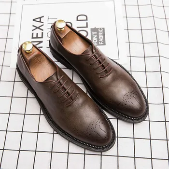 

Fashion Brand Men's Oxfords Shoes Men Shoes High Quality Men's Casual Shoes Black Brown Dress Loafers Male Italian Driving Shoes