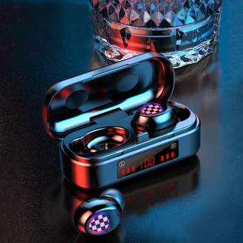 

5.0 Bluetooth Wireless Earphones Headphones Earbuds TWS Touch Control Sport Headset Noise Cancel Earphone Headphone With Mic LED