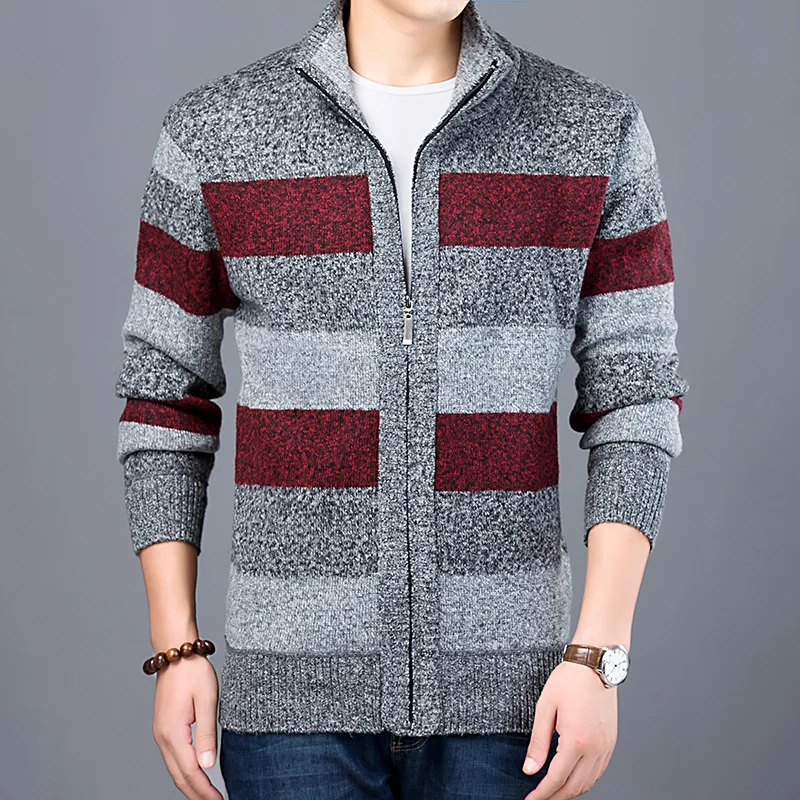 

2019 Thick New Fashion Brand Sweater For Mens Cardigan Slim Fit Jumpers Knitwear Warm Autumn Korean Style Casual Clothing Male