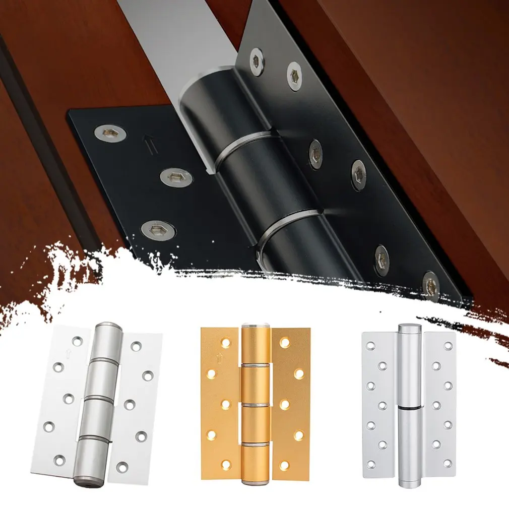 5Inch Stealth Door Automatic Door Closer Hinge Hydraulic Buffer Damping Spring Hinged Blind Door Self-Closing Page Left Open