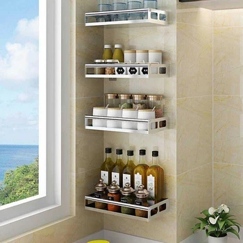 

Stainless Steel Spice Rack Seasoning Rack Spices Rack Shelf Kitchen Storage Organizer Multi-Functional Kitchen Storage Shelf