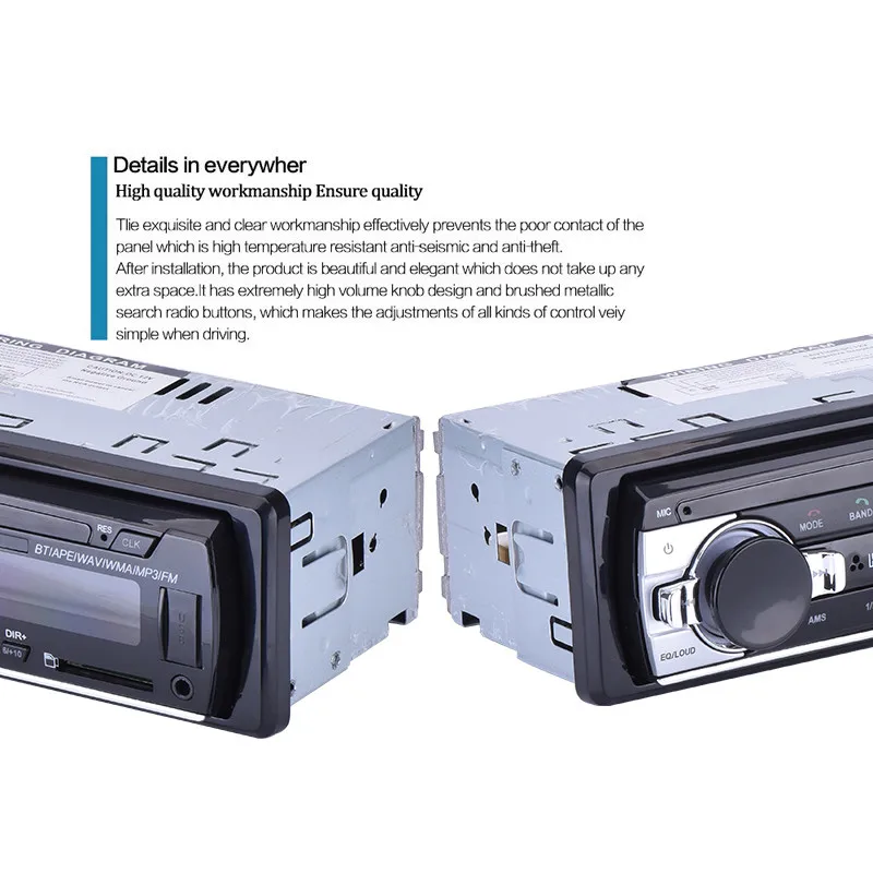 JSD520 12 в стерео автомобильное FM радио USB SD карта U диск считыватель AUX аудио вход MP3-плеер Встроенный Bluetooth микрофон авто радио
