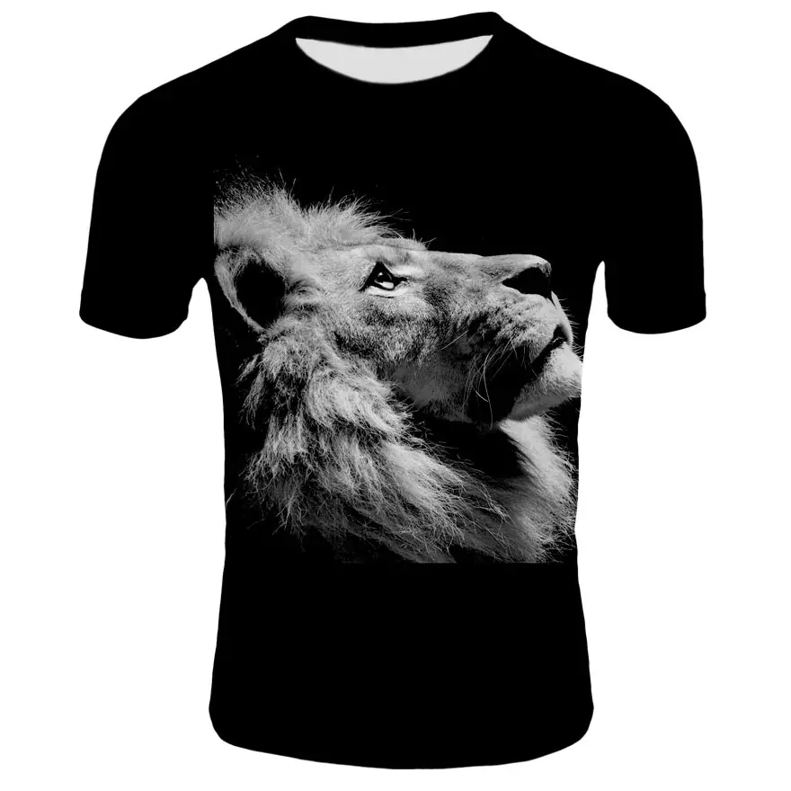 Новая летняя футболка для отдыха с 3D изображением животных короля льва модная