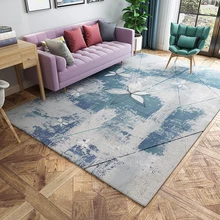 Утолщенный короткий пух, геометрический принт, ковер для гостиной, спальни, Противоскользящий коврик для пола, модный ковер для кухни