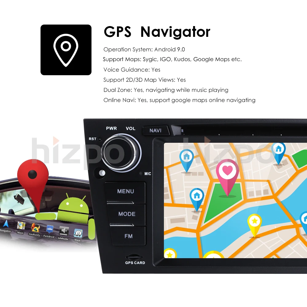 Best Android 9.0 Car Multimedia player For BMW/E90/E91/E92/E93 Series 1 Din Radio Stereo Monitor 7