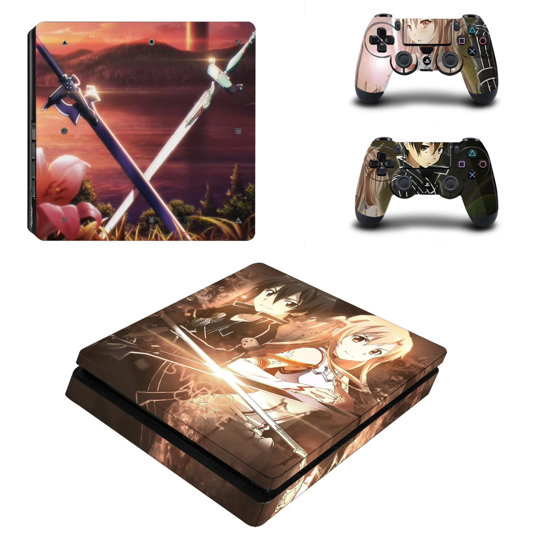 Меч искусство онлайн полное покрытие PS4 тонкий стикер s Play станция 4 кожа Наклейка для playstation 4 PS4 тонкий консоль и контроллер скины