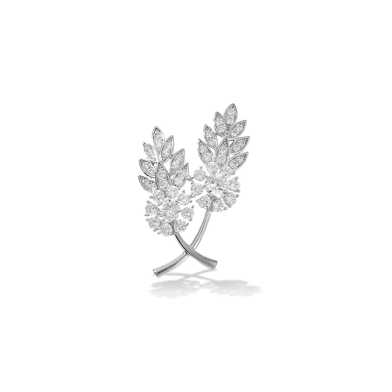 Vintage Leaves Brooches for Women Elegant Suit Dress Flower Brooch Pin Fashion Jewelry High Quality Party Accessories Gift - Окраска металла: silver