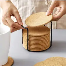 Natural redondo de madeira deslizamento fatia copo esteira 6/10/20pc coaster chá caneca de café bebidas titular para diy utensílios de mesa decoração almofada durável