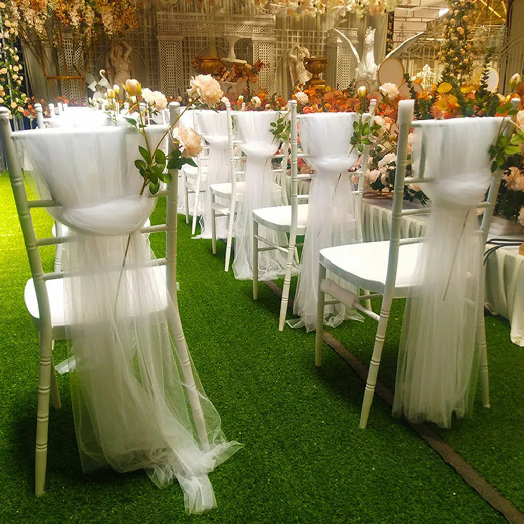 Satin Fabric Wedding Event Table Runner Chairback bow garland sash floristry