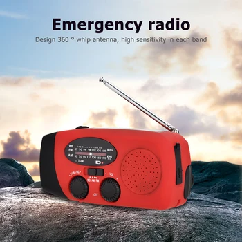 

Hot Sale Simple Enduring Radio Hand Crank Solar Powered Radio FM AM NOAA Weather Radio Flashlight Power Bank