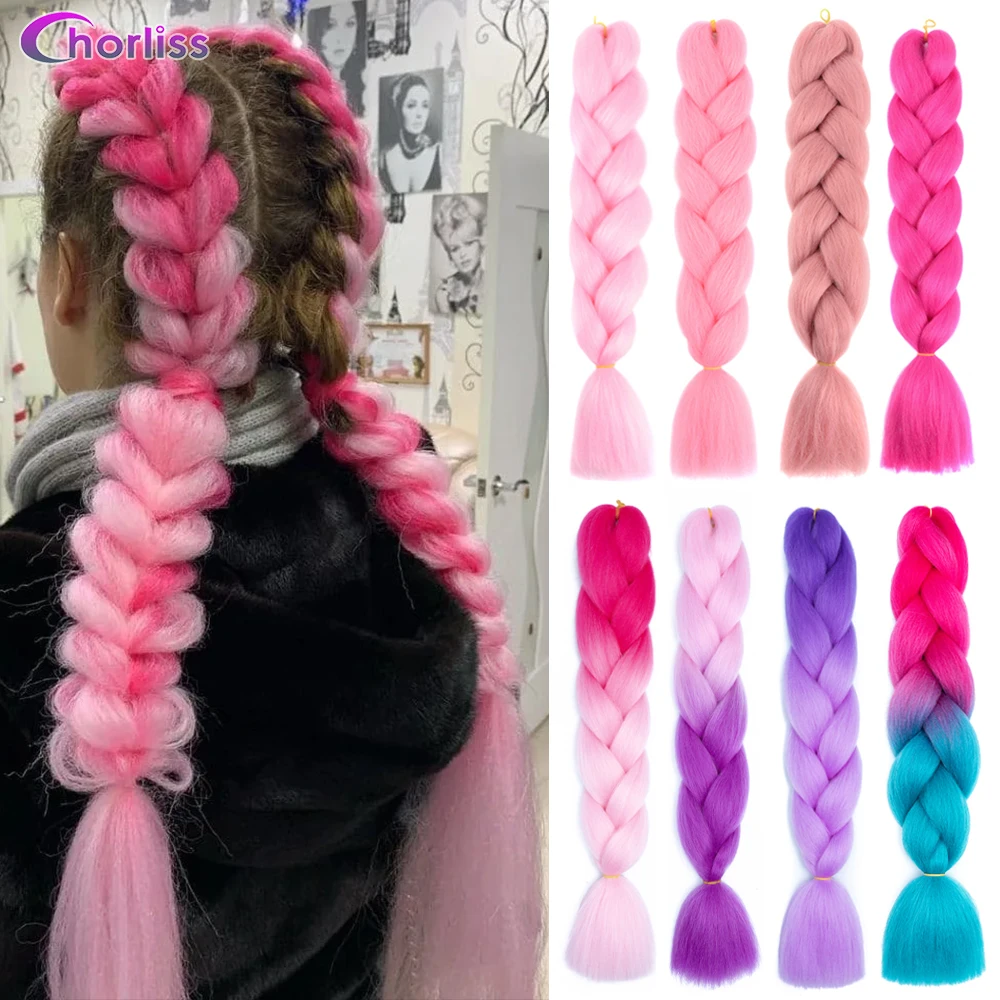 Synthetic Jumbo Box Braids Hair 24 Inch Expression Braiding Hair Pre  Stretched Ombre Braiding Hair Attachment For Braids Women - AliExpress