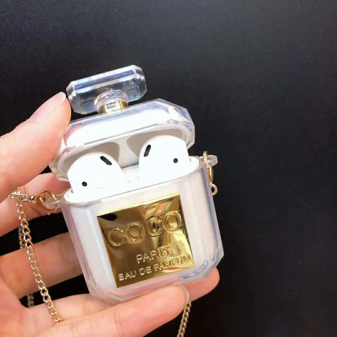 DHL силиконовый чехол парфюмерный флакон для Airpods 2 1 с ремешком защитный наушников