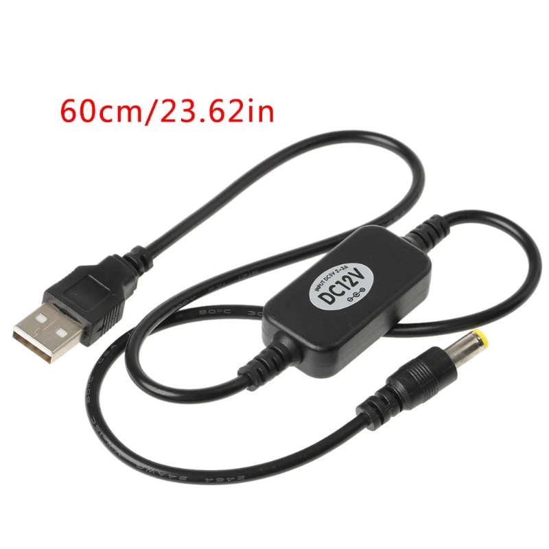 USB 5V To DC 12V 5.5x2.1mm Step Up Cable Power Boost Line For Router LED Strip