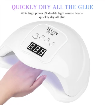 

Gel UV Light LED Nail Lamp Nail Polish Dryer 4 Mode Timer Setting for Nails Art Fingernails Toenails Home Salon EY669