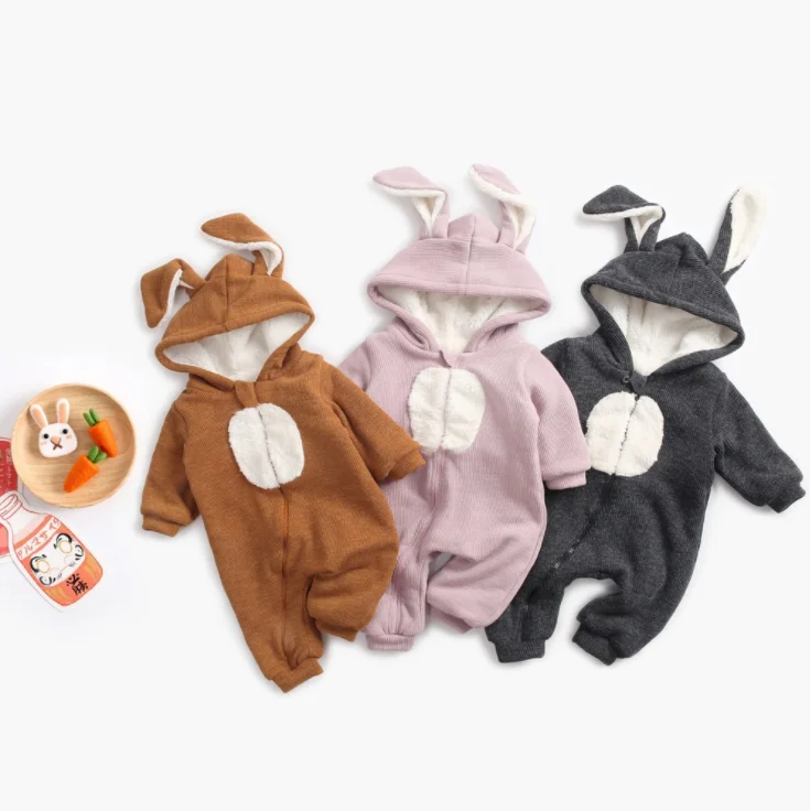 

Baby Romper Jumpsuit Winter Baby Onesie Long Sleeve Warm Romper Girl And Boy Jumpsuit For Infant Cute Rabbit Baby Costume