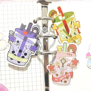 

Ins Wind Cute Cup Elf Sakura Hand Account Hanging Card Hand Account Accessories Bookmark Gift Cute Office Supplies