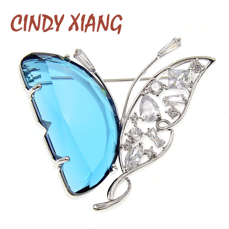 Женская Брошь бабочка CINDY XIANG зимняя брошь из меди с кристаллами и | Отзывы и видеообзор