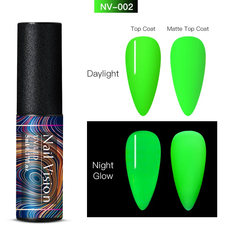 AAS07737 Nail Vision Neon Luminous Matte Nail Gel Polish 6ml Fluorescent Green Yellow Colors Soak Off UV Gel Varnish Nail Art Gel - Цвет: AAS07737
