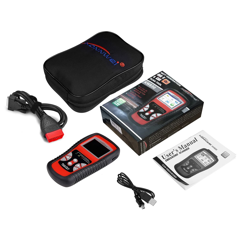 Vehemo OBD2 двигатель автомобиля диагностический считыватель кода для KONNWEI KW830 диагностический считыватель кодов ошибок ODB2 сканирующий инструмент