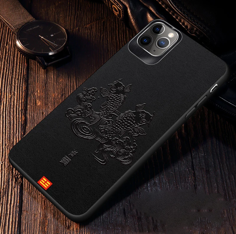 Xuanwu Для iPhone 11 Pro Max 11Pro XS Max X XR 6 6S 7 8 Plus чехол из искусственной кожи рельефный узор противоударный металлический защитный чехол для камеры - Цвет: Xuanwu