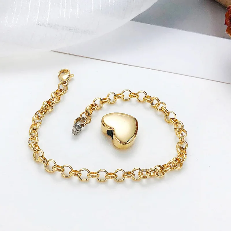 Dropshipping Engraved Heart Pets Paw Urn bracelet,heart charms memorial ashes urn bracelet jewelry makings keepsake 6