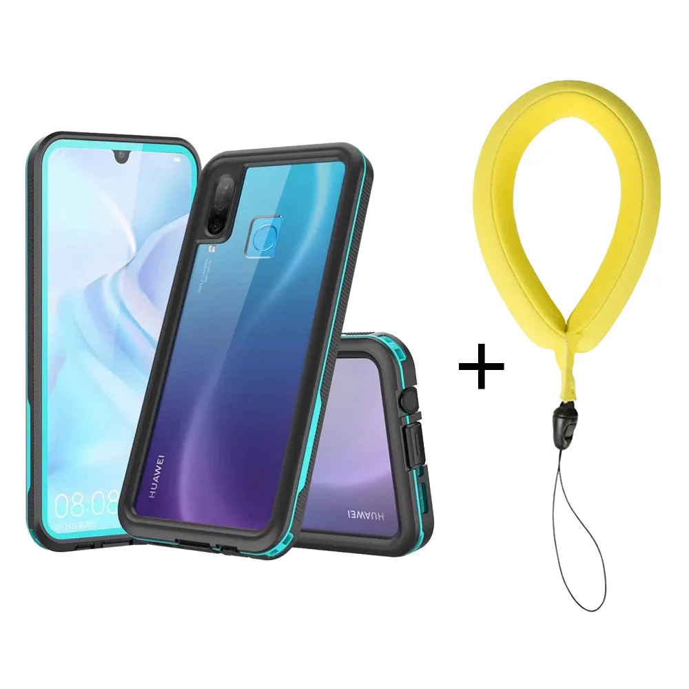 Чехол для дайвинга, плавания и снега для huawei P30 Lite Nova 4e Чехол IP68 Водонепроницаемый чехол для подводного плавания для huawei P30 Pro 360 полный корпус - Цвет: Grass with Strap