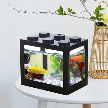 Mini Multicolor Stackable Building Blocks Ecological Creative Aquarium Fish Spider Tank Small Reptile Pet Box Home Decoration 1